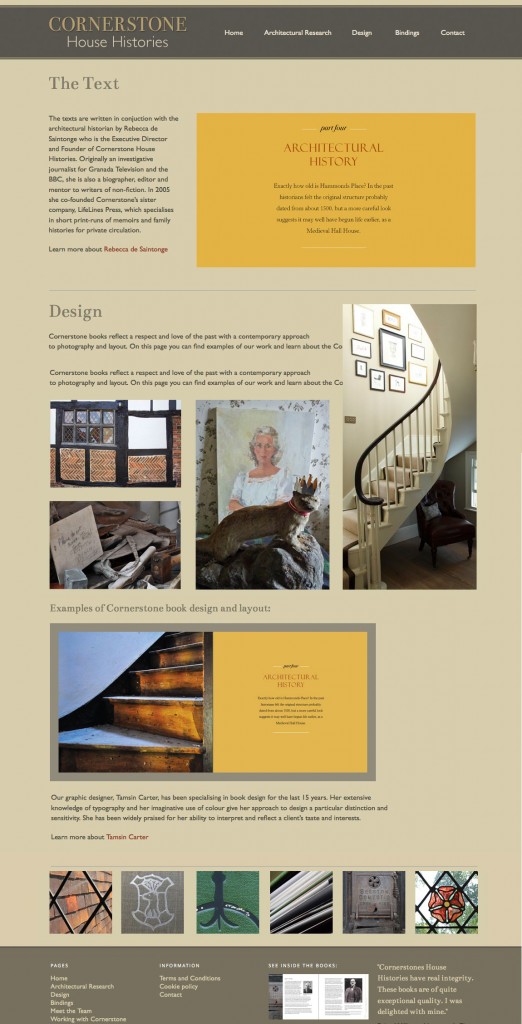 Cornerstone House Histories Website Design by Pynto