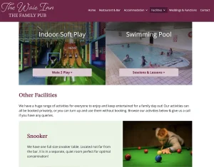 Website design Devon Facilities Booking Waie Inn Tamsin Carter Pynto